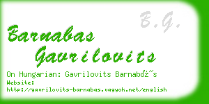 barnabas gavrilovits business card